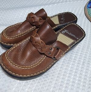 THOM MCAN EUC WOMEN'S SIZE 7 LEATHER RETRO HEELED PLATFORM CLOGS SHOES